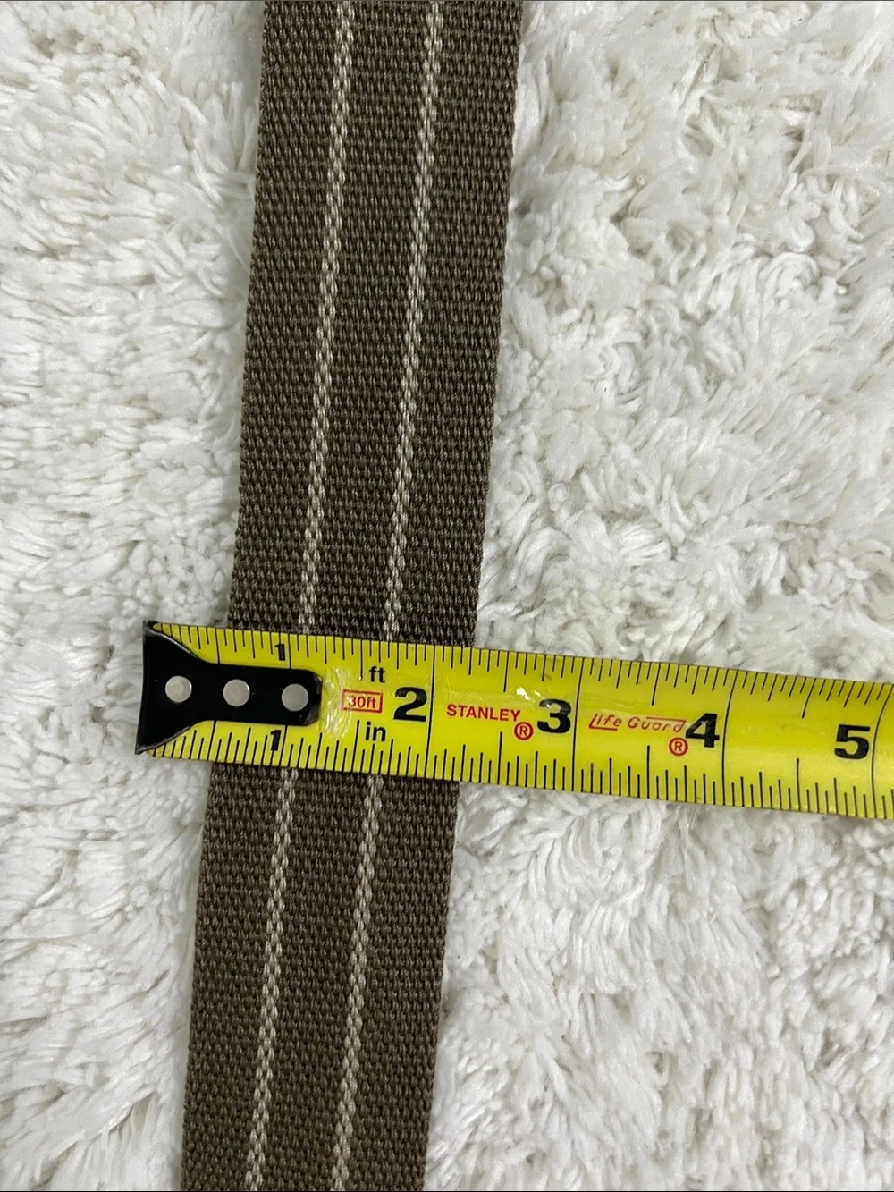 Olive Green Striped Long Fabric Belt